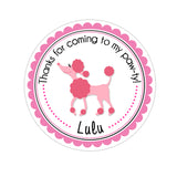 Pink Poodle Personalized Sticker Birthday Stickers - INKtropolis