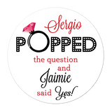 Popped The Question Ring Personalized Sticker Wedding Stickers - INKtropolis