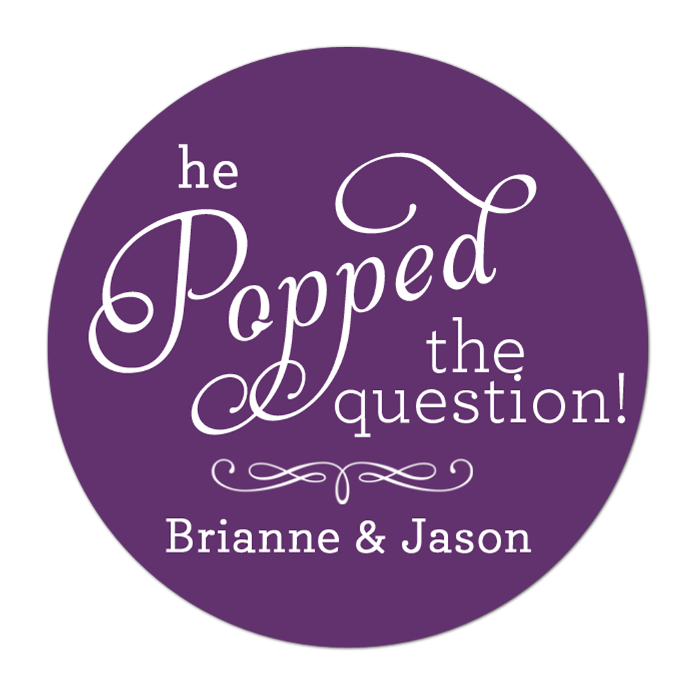 He Popped The Question Personalized Sticker Wedding Stickers - INKtropolis