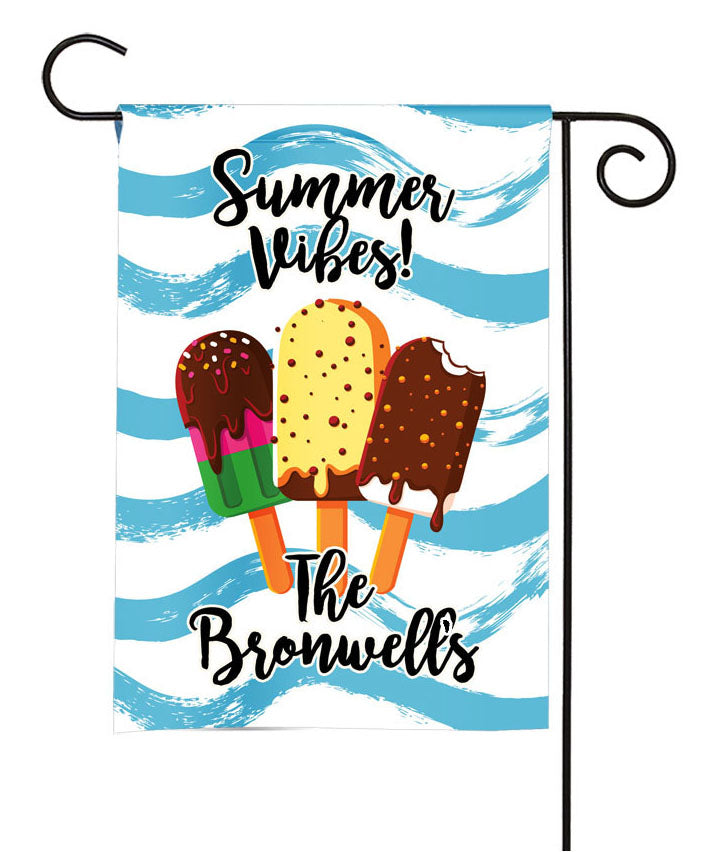 personalized popsicle summer garden flag