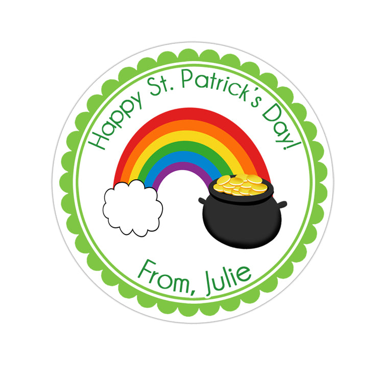 St Patricks Day Pot Of Gold Personalized Sticker Other Holiday Stickers - INKtropolis