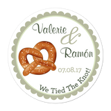 Tied The Knot Pretzel Personalized Sticker Wedding Stickers - INKtropolis