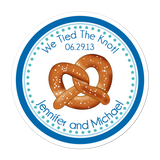 Tied The Knot Pretzel Personalized Sticker Wedding Stickers - INKtropolis