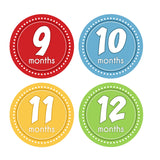 Primary Colored Monthly Baby Stickers onesie sticker - INKtropolis