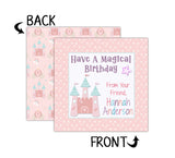 Personalized Princess Castle Birthday Gift Tags