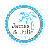 Palm Tree Personalized Sticker Wedding Stickers - INKtropolis