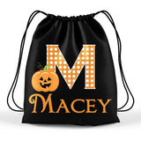 personalized halloween pumpkin monogram trick or treat bag
