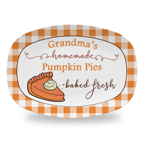 Personalized Thanksgiving Platter, Serving Tray - Pumpkin Pie