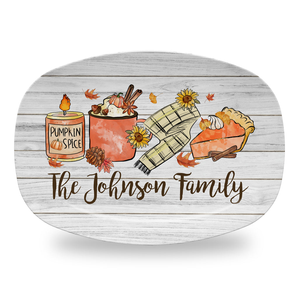 Personalized Thanksgiving Platter, Serving Tray - Fall is Here
