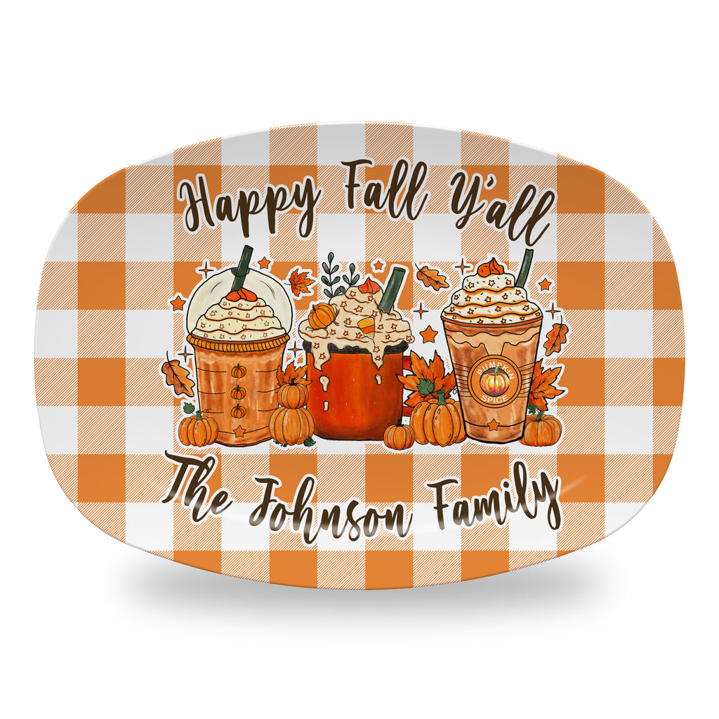 Personalized Thanksgiving Platter, Serving Tray - Pumpkin Spice