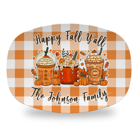 Personalized Thanksgiving Platter, Serving Tray - Pumpkin Spice