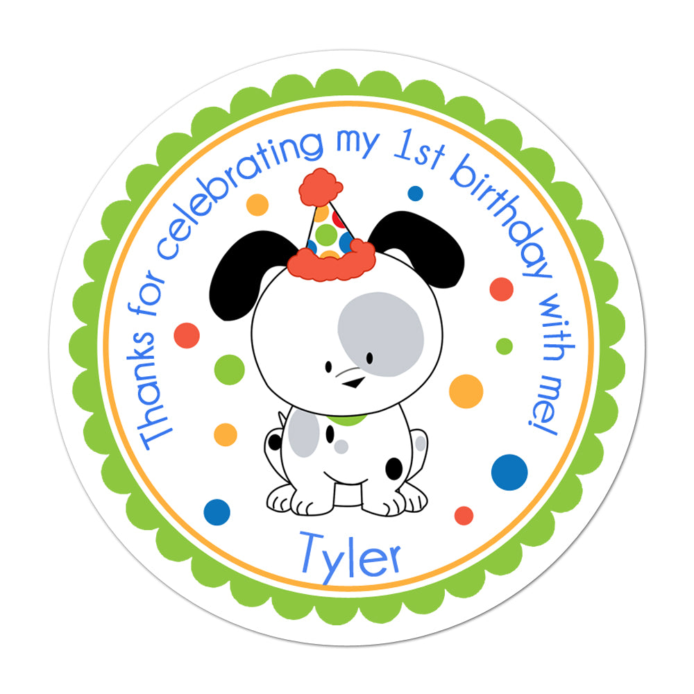 Puppy Dog Personalized Sticker Birthday Stickers - INKtropolis