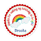 Rainbow Personalized Sticker Birthday Stickers - INKtropolis