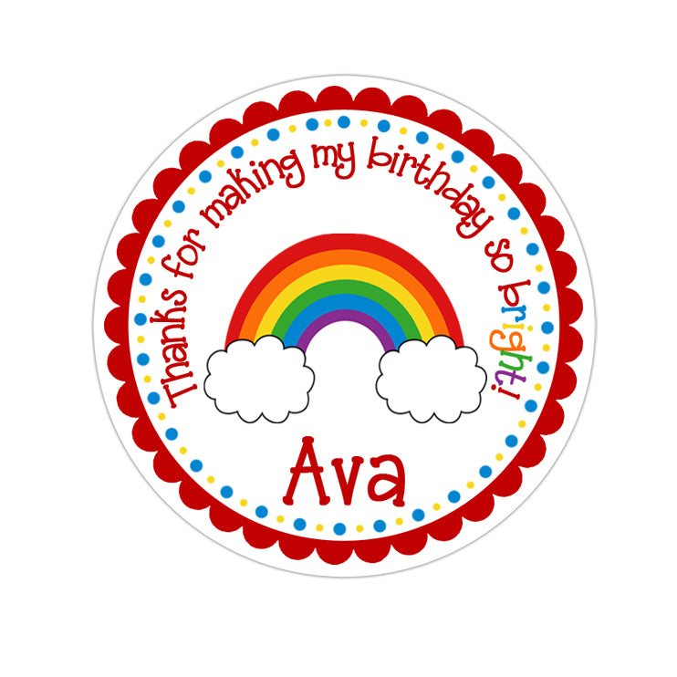 Rainbow Personalized Sticker Birthday Stickers - INKtropolis