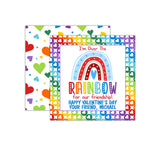 Personalized Blue Rainbow Valentine's Day Tags, Valentine Cards