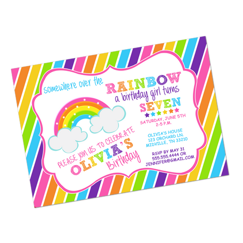 Rainbow Magic Brights Digital Birthday Invitation