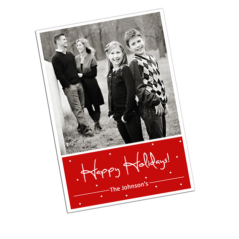 Polka Dot Digital Holiday Photo Invitation