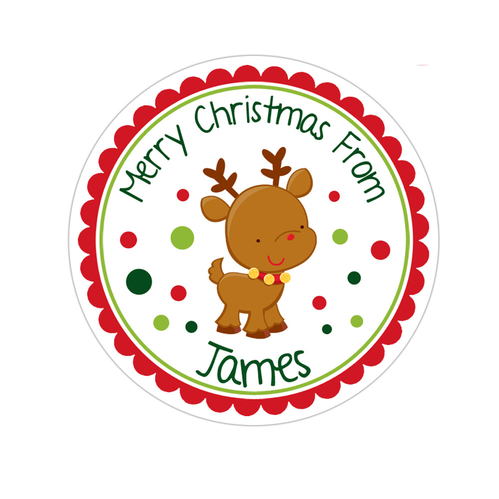 Reindeer Personalized Sticker Christmas Stickers - INKtropolis
