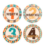 Retro 70's Patterned Monthly Baby Stickers onesie sticker - INKtropolis