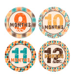 Retro 70's Patterned Monthly Baby Stickers onesie sticker - INKtropolis