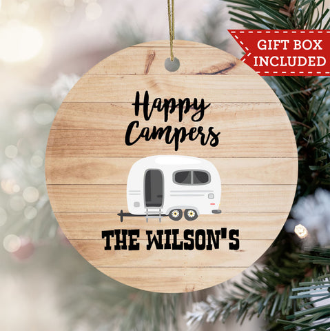 Personalized Camping Christmas Ornament