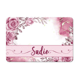 Personalized Pet Food Placemat - Pink Roses