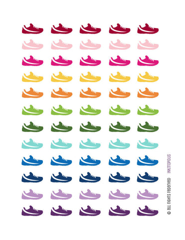 Monthly Planner Stickers Rainbow Running Shoe Stickers Planner Labels Compatible with Erin Condren Life Planner - 60 Stickers