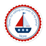 Sailboat Personalized Sticker Birthday Stickers - INKtropolis