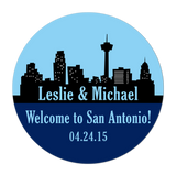 San Antonio Texas Skyline Personalized Sticker Wedding Stickers - INKtropolis