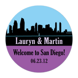 San Diego California Skyline Personalized Sticker Wedding Stickers - INKtropolis