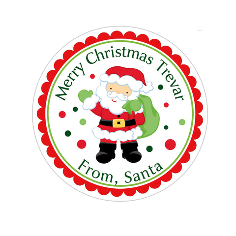 Santa Claus Personalized Christmas Gift Sticker