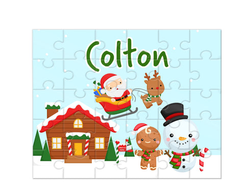 Personalized Santa and Friends Christmas Jigsaw Puzzle