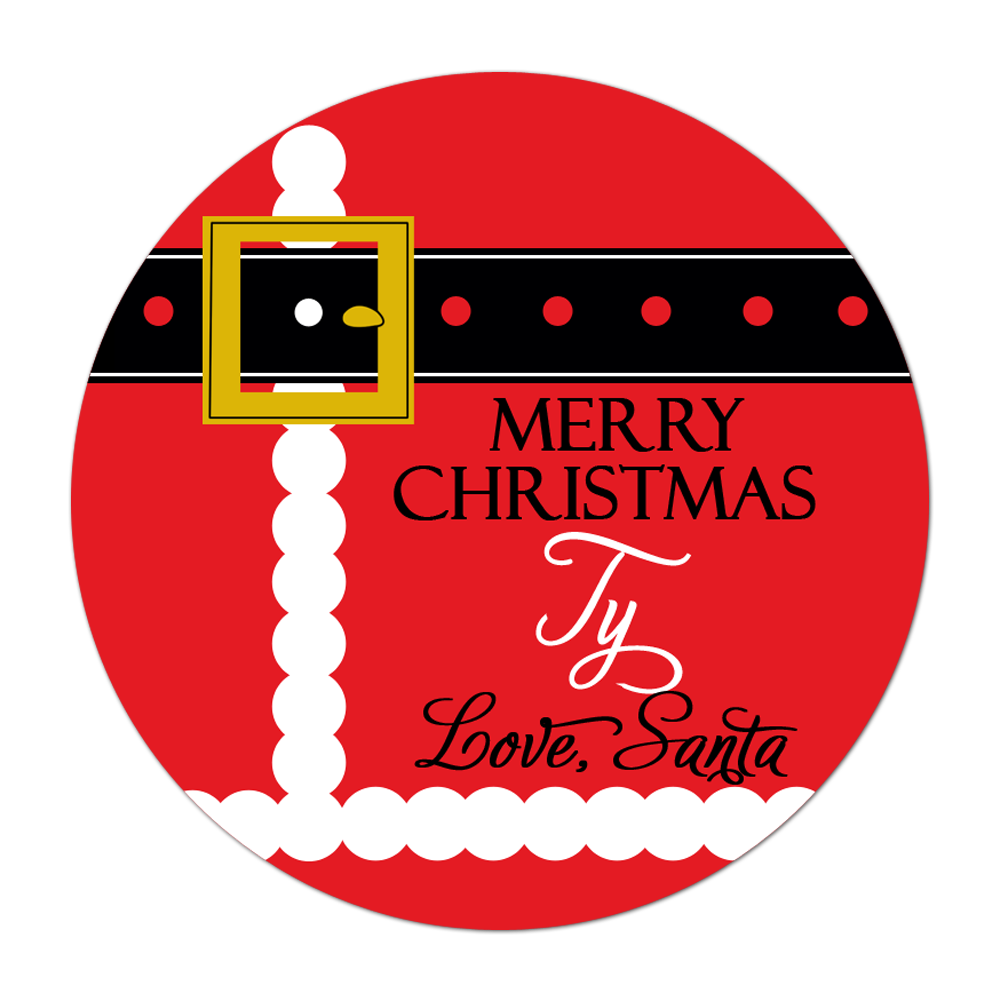 Santa Suit Personalized Sticker Christmas Stickers - INKtropolis