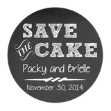 Save The Cake Chalkboard Style Personalized Sticker Wedding Stickers - INKtropolis