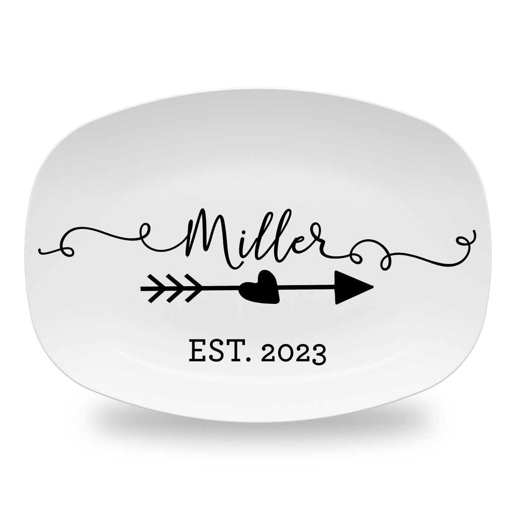 Personalized Wedding Name Platter, Serving Tray - Script Family Name
