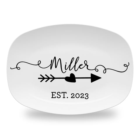 Personalized Wedding Name Platter, Serving Tray - Script Family Name