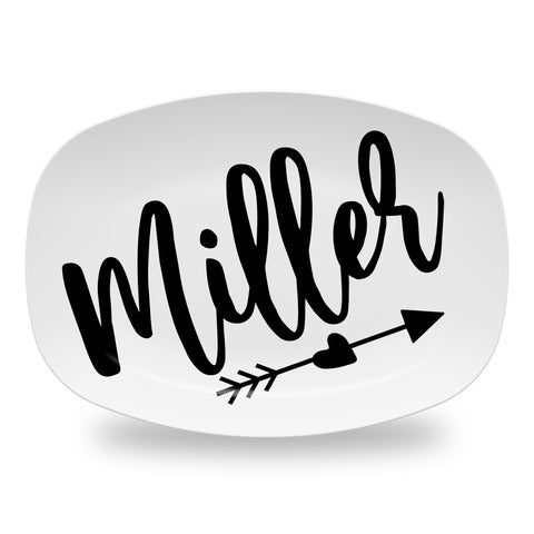 Personalized Name Platter, Serving Tray - Script Family Name