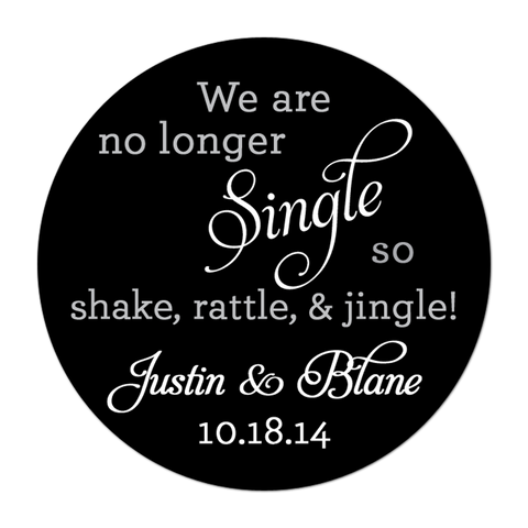 Shake Rattle Jingle Personalized Wedding Favor Sticker