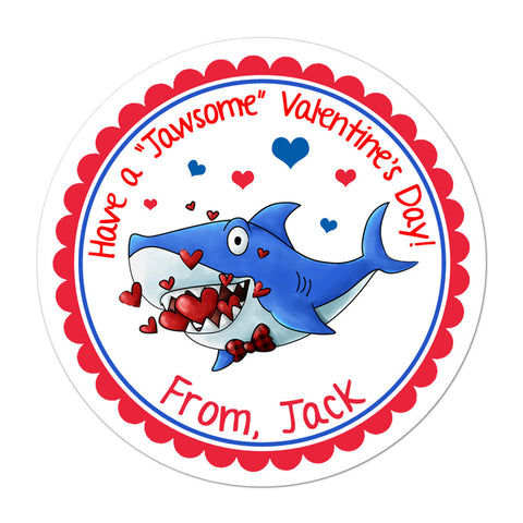 You are Jaw-some Shark Personalized Valentines Day Sticker