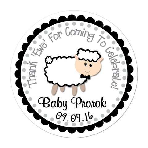 Black Sheep Personalized Baby Shower Sticker