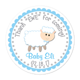 Blue Sheep Personalized Sticker Baby Shower Stickers - INKtropolis