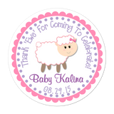 Pink Sheep Personalized Sticker Baby Shower Stickers - INKtropolis