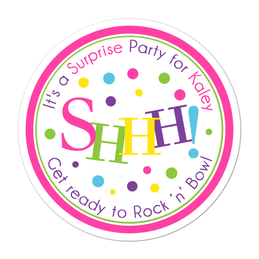 Shhh Surprise Party Personalized Sticker Miscellaneous Stickers - INKtropolis