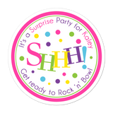 Shhh Surprise Party Personalized Sticker Miscellaneous Stickers - INKtropolis