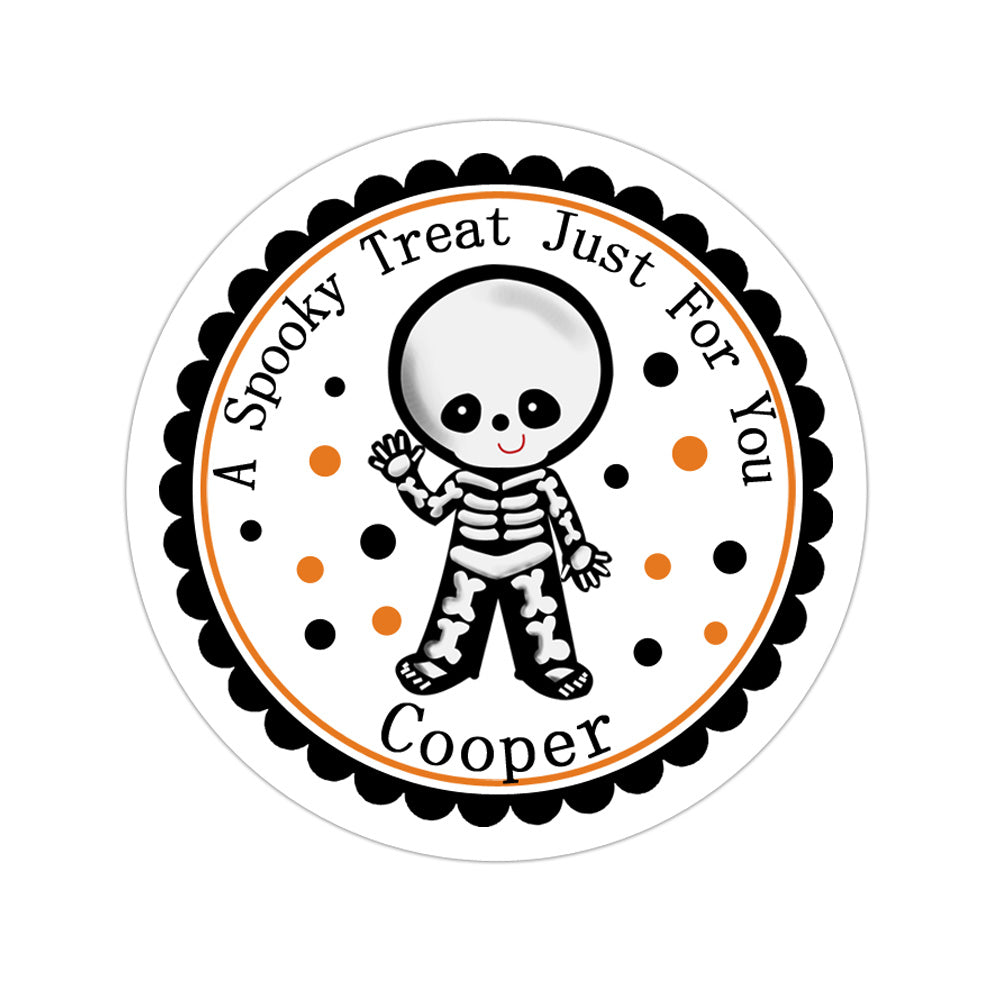 Skeleton Costume Personalized Sticker Halloween Stickers - INKtropolis