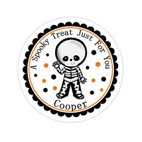 Skeleton Costume Personalized Halloween Sticker