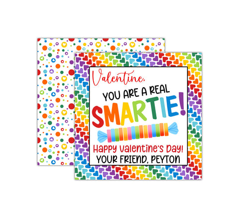Personalized You Are A Real Smartie Valentine's Day Tags, Valentine Cards