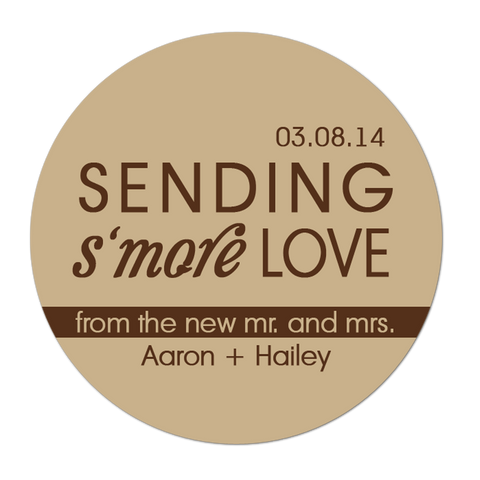 Smore Love Personalized Wedding Favor Sticker