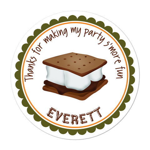 Smore Fun Personalized Birthday Favor Sticker