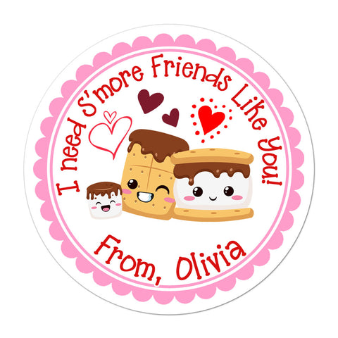 Smore Personalized Valentines Day Sticker